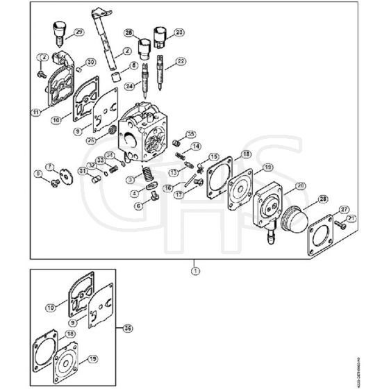 Genuine Stihl BG55 / F - Carburetor C1Q-S68