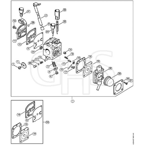 Genuine Stihl BG55 / G - Carburetor C1Q-S64 (18.2002)