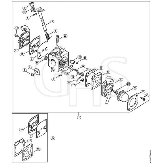 Genuine Stihl BG55 / J - Carburetor C1Q-S50