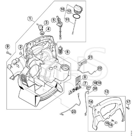 Genuine Stihl BG55 / M - Fan housing, inside (45.2001)