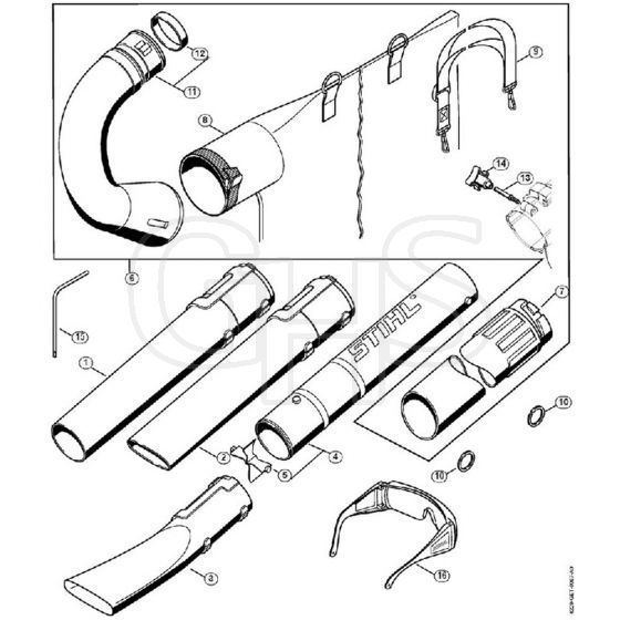 Genuine Stihl BG55 / O - Nozzle, Vacuum attachment