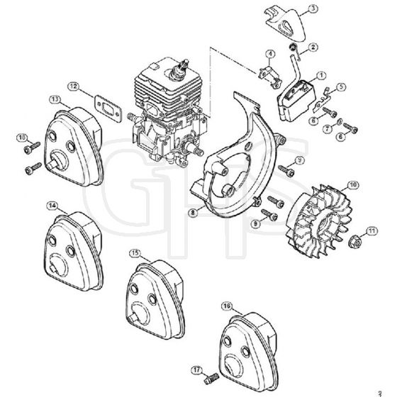 Genuine Stihl BG56 / B - Ignition system, Muffler