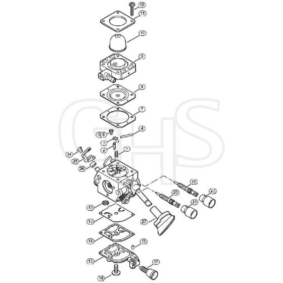 Genuine Stihl BG56 / H - Carburetor C1M-S204, C1M-S142