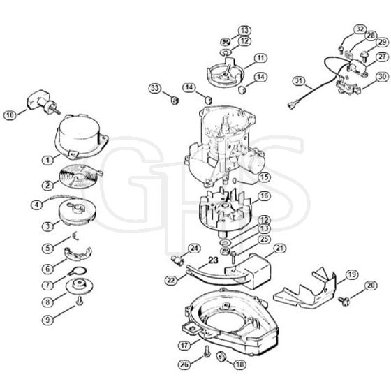 Genuine Stihl BG60 / B - Rewind starter, Ignition system