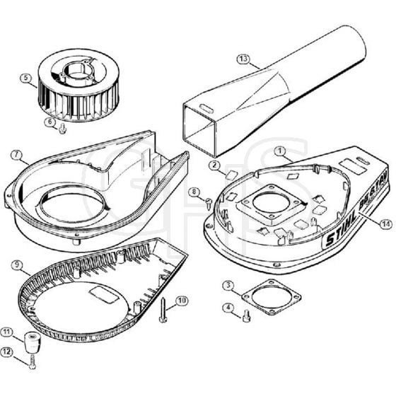 Genuine Stihl BG60 / F - Fan housing