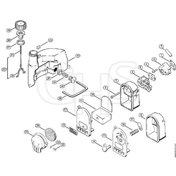 Genuine Stihl BG61 / C - Filter housing, Fuel tank