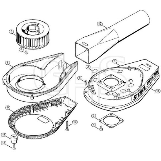 Genuine Stihl BG61 / F - Fan housing