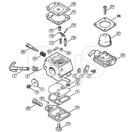 Genuine Stihl BG75 / D - Carburetor C1Q-S47