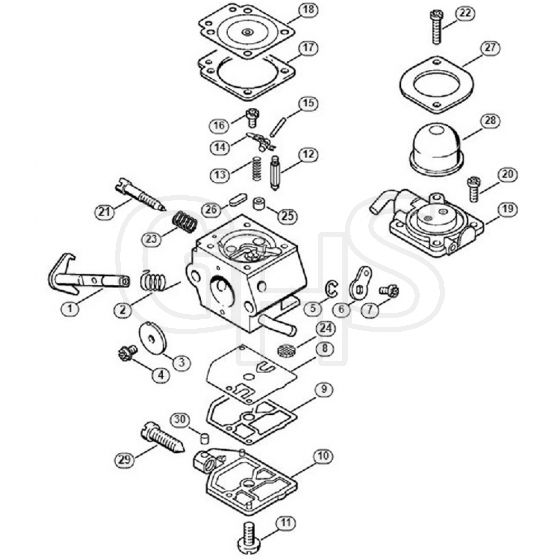 Genuine Stihl BG75 / E - Carburettor C1Q-S30