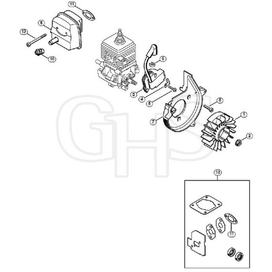 Genuine Stihl BG85 / B - Ignition system, Muffler BG 85