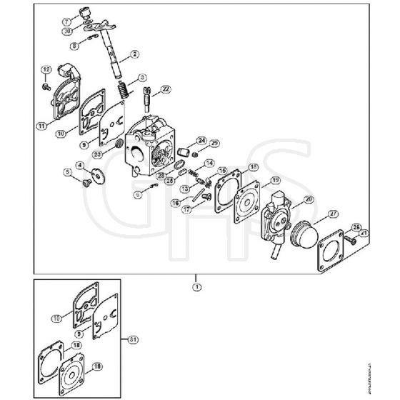 Genuine Stihl BG85 / L - Carburetor C1Q-S55 (04.2001)