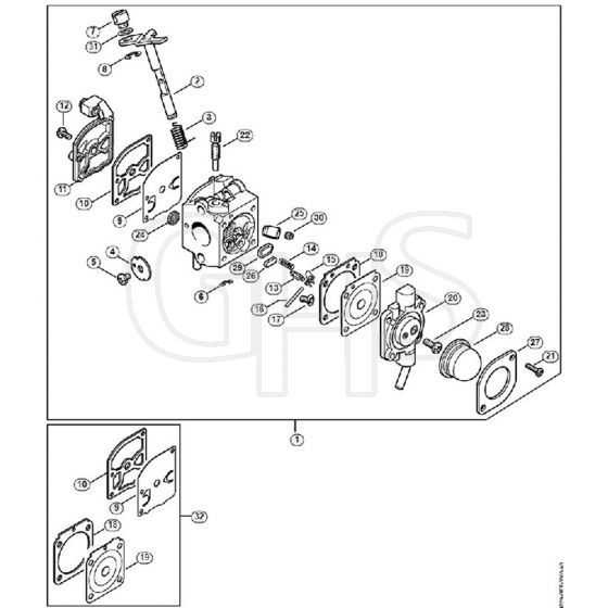 Genuine Stihl BG85 / M - Carburetor C1Q-S50