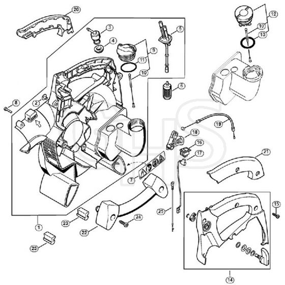 Genuine Stihl BG85 / Q - Fan housing, inside (04.2001), (45.2001), (18.2002)