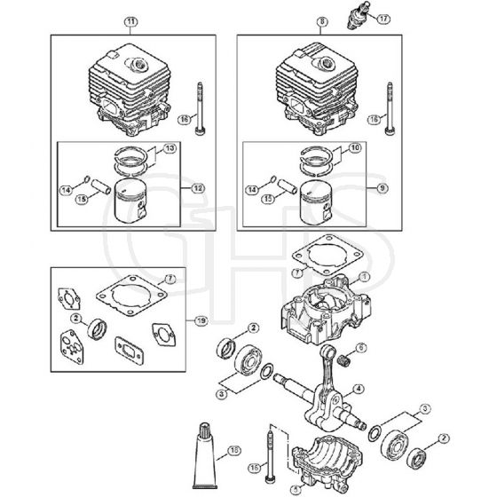 Genuine Stihl BG86 / A - Crankcase, Cylinder