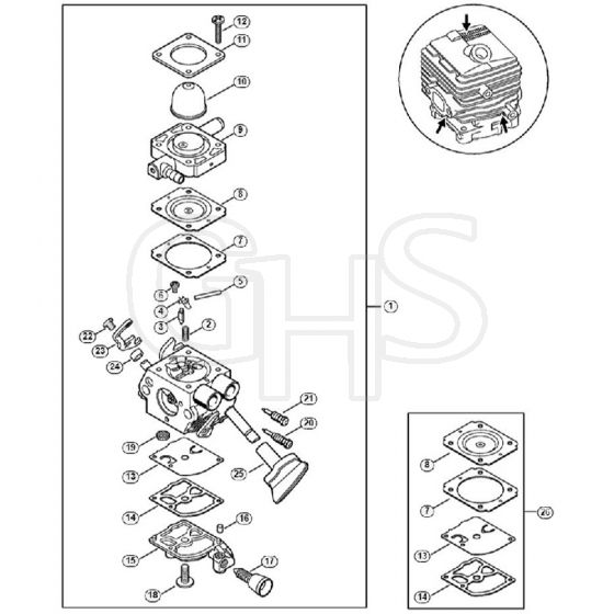 Genuine Stihl BG86 C-E / L - Carburetor 4241/23