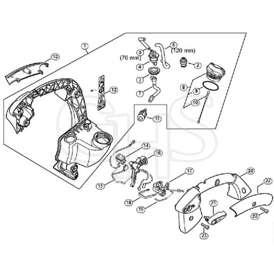 Genuine Stihl BG86 C-E / Q - Handle frame