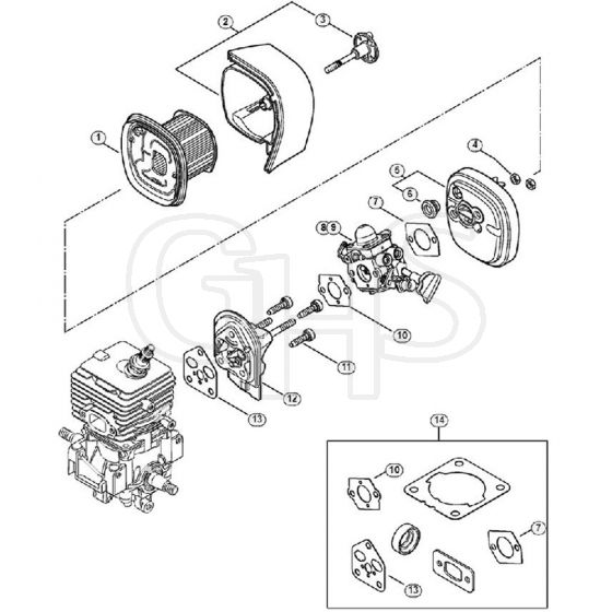 Genuine Stihl BG86 / E - Air filter, Spacer flange BG 86, BG 86 C-E, BG 86 C-E Z, BG 86-Z