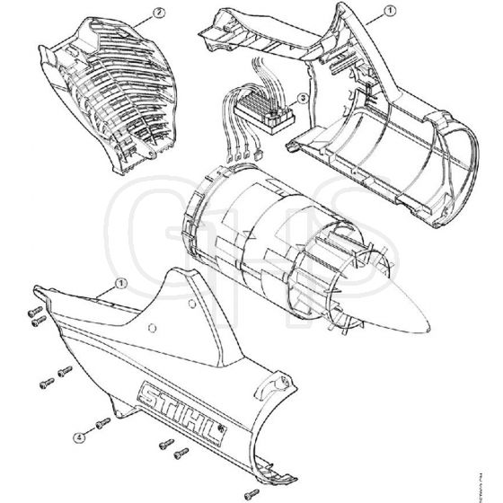 Genuine Stihl BGA85 / C - Fan housing, electronic module