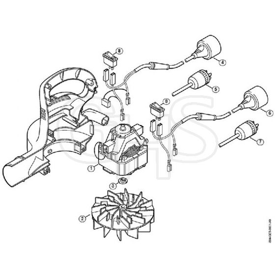 Genuine Stihl BGE60 / C - Electric motor BGE 60