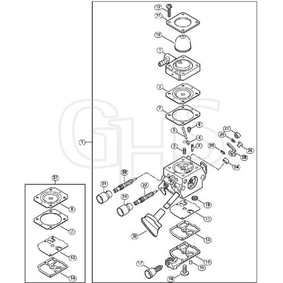 Genuine Stihl BR200 / H - Carburetor 4241/19 (037.2018)