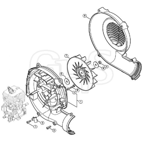 Genuine Stihl BR200 / L - Fan housing, Fan wheel