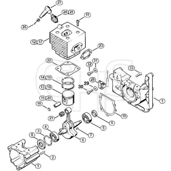 Genuine Stihl BR320 L / A - Crankcase, Cylinder