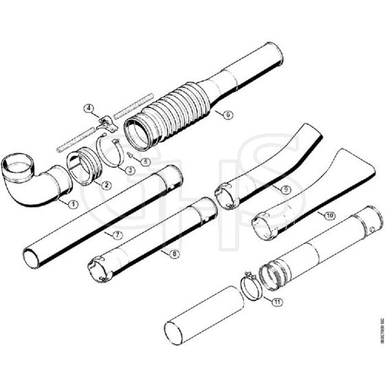 Genuine Stihl BR320 L / H - Pleated hose, Blower tube