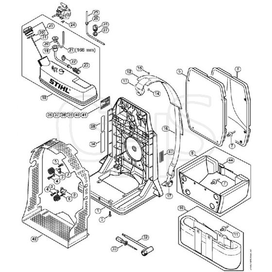 Genuine Stihl BR340 / G - Backplate