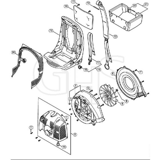 Genuine Stihl BR350 / H - Fan Housing, Shroud, Backplate