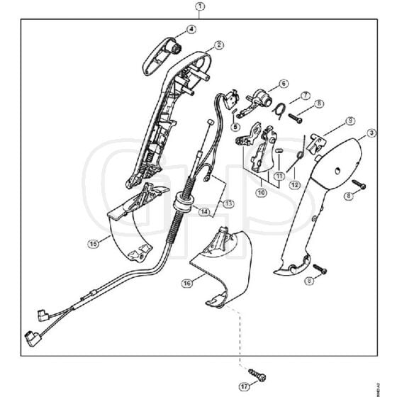 Genuine Stihl BR350 / M - Control handle with electrostatic discharge