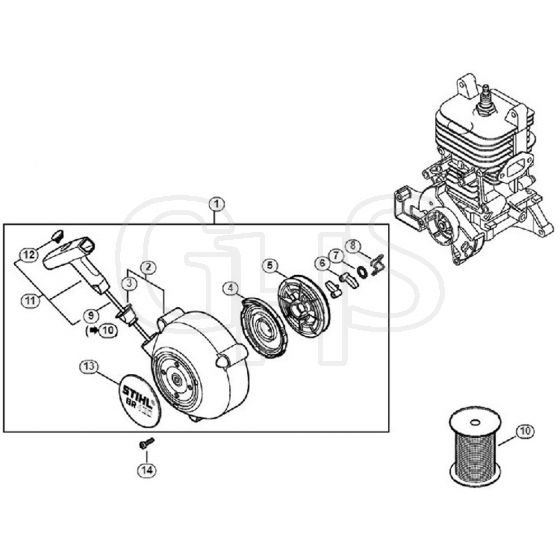 Genuine Stihl BR430 / C - Rewind starter