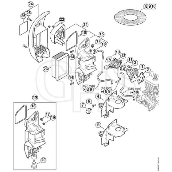 Genuine Stihl BR430 / D - Spacer flange, Air filter