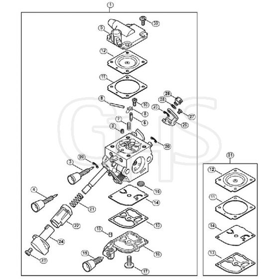 Genuine Stihl BR430 / G - Carburetor 4244/12