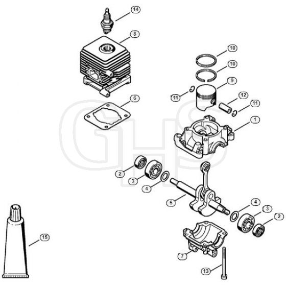 Genuine Stihl BR45 C / A - Crankcase, Cylinder