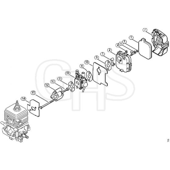 Genuine Stihl BR45 C / C - Air filter, Carburetor