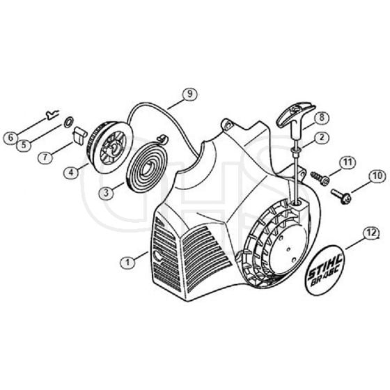 Genuine Stihl BR45 C / D - Rewind starter