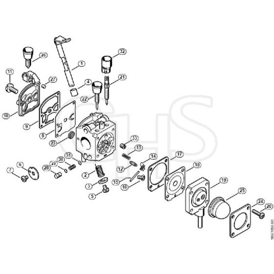 Genuine Stihl BR45 C / F - Carburetor C1Q-S73 (45.2006)