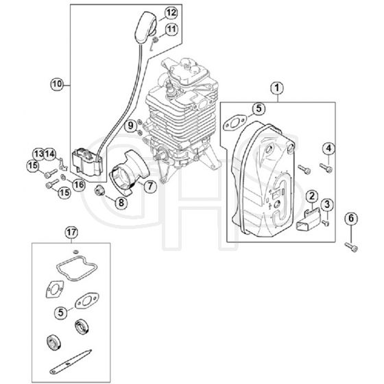 Genuine Stihl BR500 / B - Muffler, Ignition system