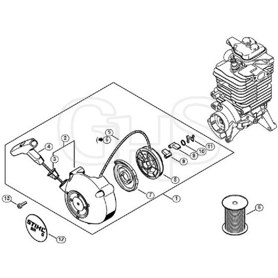 Genuine Stihl BR500 / D - Rewind starter