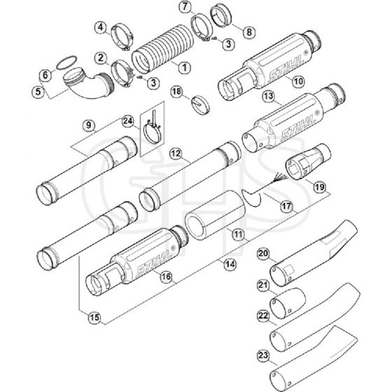 Genuine Stihl BR500 / L - Pleated hose, Blower tube