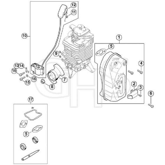 Genuine Stihl BR600 / B - Muffler, Ignition system