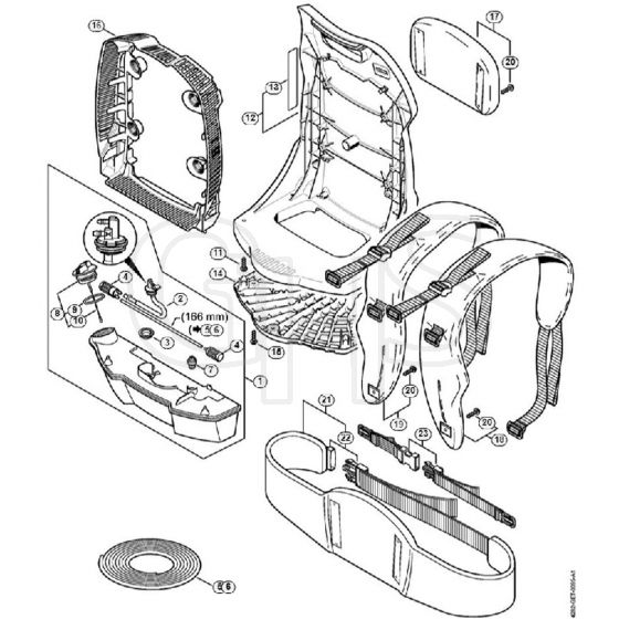 Genuine Stihl BR700 / H - Fuel Tank, Backplate