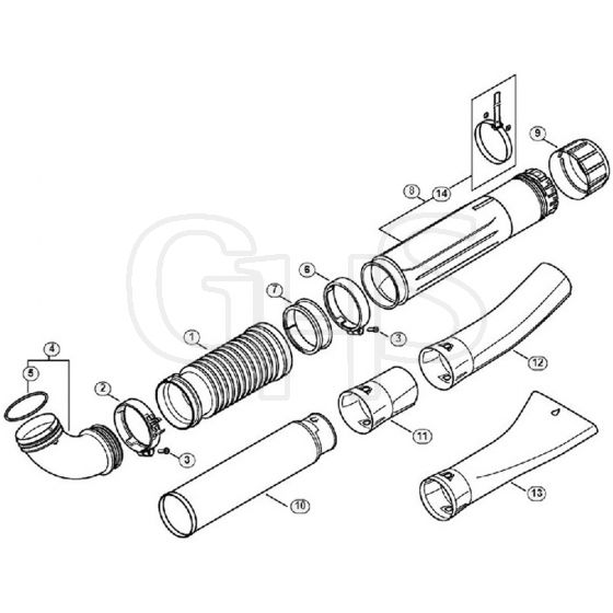 Genuine Stihl BR700 / J - Pleated hose, Blower tube BR 700