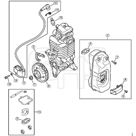 Genuine Stihl BR800 C-E / B - Muffler, Ignition system