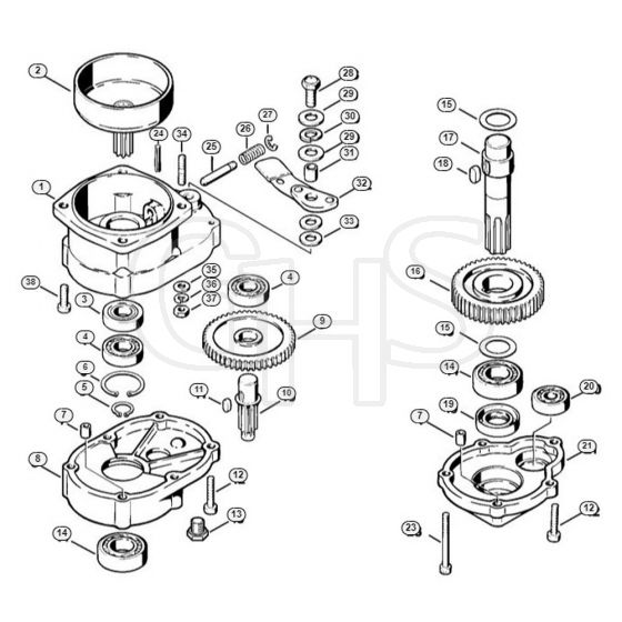 Genuine Stihl BT106 / J - Gear head BT 106 (09.1995)