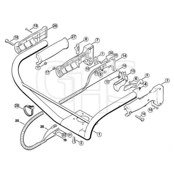 Genuine Stihl BT106 / K - Handlebar, Control handle