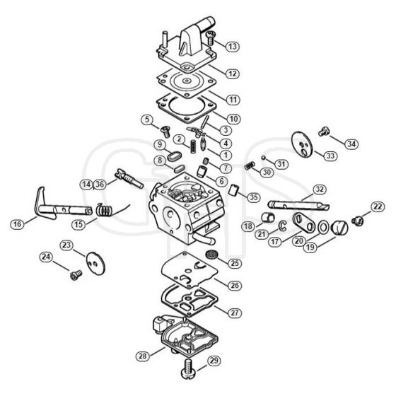 Genuine Stihl BT120 C / F - Carburetor C1Q-S51, C1Q-S36