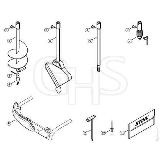 Genuine Stihl BT120 C / M - Augers, Tools, Extras