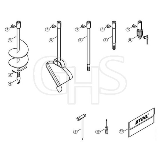 Genuine Stihl BT121 / L - Augers, Tools, Extras