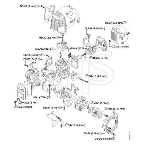 Genuine Stihl BT130 / P - Tightening torques